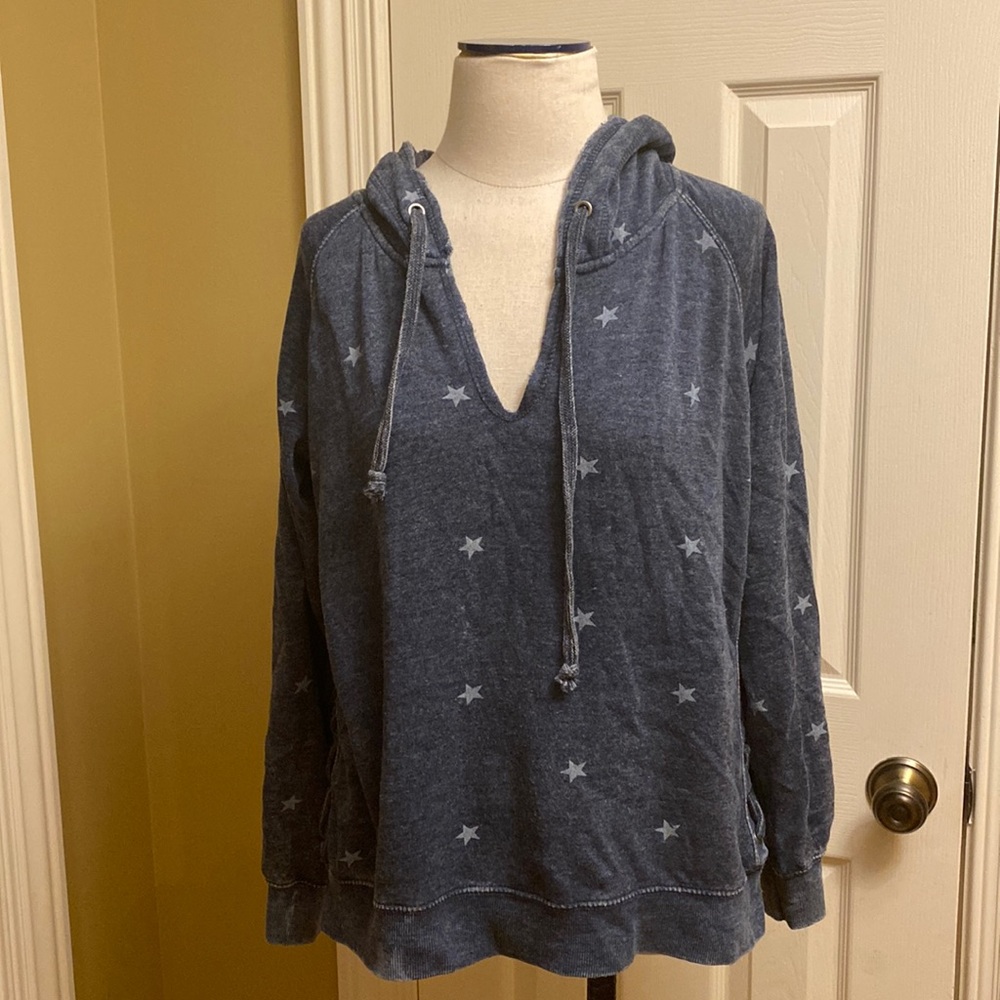 Vintage Havana Lace Up Star Print Hoodie Sz M